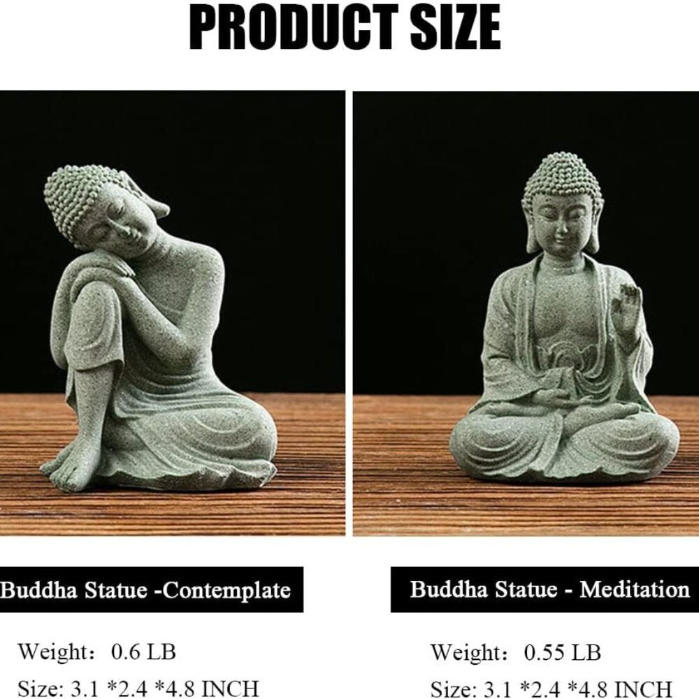 Mini Buddha Statue 4.7 Inch Natural Stone Handmade Buddha Sculptures Creative Ze - Picture 3 of 6
